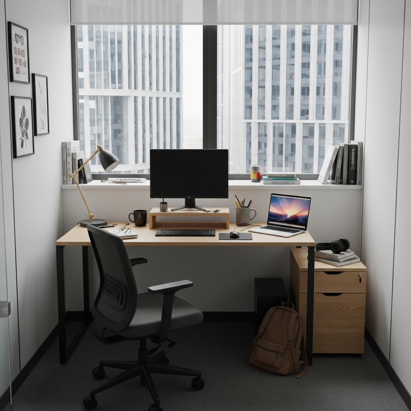 האם אפשר להיכנס עם ציוד אישי במשרד לפי שעה בחריש